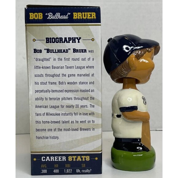 2014 Milwaukee Brewers Bob "Bullhead" Bruer Collectible Bobblehead, #3 of 8 - Picture 6 of 11